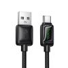 Kabel USB A do USB C Hoco 3A 1,2 m z LCD U146 czarny