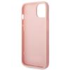 GUESS futerał do IPHONE 14 Plus GUHCP14MHGGSHP (Glitter Flakes Script Metal Logo) różowy