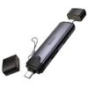 Czytnik kart SD/TF 3.0 + USB 2.0 USB-C/Lightning Hoco HB56B szary