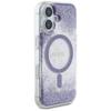 GUESS futerał do IPHONE 16 kompatybilny z MagSafe GUHMP16SRGRGEU (Resin Bottom Glitter) fioletowy