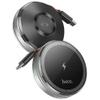 Ładowarka indukcyjna Hoco 15W z chowanym kablem USB C zgoda z MagSafe i Apple Watch CQ18 srebrna
