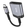 Czytnik kart SD / TF Hoco USB C UA25 szary