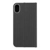 Etui z klapką na iPhone XR Luna Book Carbon czarne