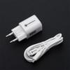 Ładowarka sieciowa do telefonu Forcell F-Energy GaN III Crystal Color USB C + USB A QC4.0 PD 33W + kabel USB C do USB C VT-41 biała 0INT