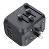 Ładowarka podróżna / adapter OL-309-PQ20 CAŁY ŚWIAT czarna