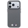 BMW futerał do IPHONE 18 Pro/17 Pro kompatybilny z MagSafe (Carbon Metal Logo) szary