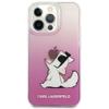 Oryginalne Etui KARL LAGERFELD Hardcase KLHCP14LCFNRCPI do iPhone 14 PRO (Choupette Eat / różowy)