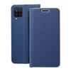 Etui z klapką na Samsung A12 / M12 Luna Book Carbon niebieskie