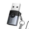 Adapter OTG USB A do USB C Hoco UA46B grafitowy