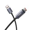 Kabel USB A do USB C Hoco 5A z wyświetlaczem 1 m X112 czarny