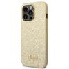 GUESS futerał do IPHONE 14 Pro Max GUHCP14XHGGSHD (Glitter Flakes Script Metal Logo) złoty