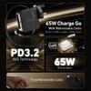 Ładowarka sieciowa X-ONE ChargeGo GaN 65W ze zwijanym kablem USB C i portem typ C - czarna