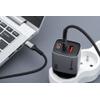 Ładowarka sieciowa do telefonu Forcell F-Energy GaN III 2 x USB C + USB A QC4.0 3,45A PD 70W SAM SFC2.0 z wyświetlaczem LCD VT-37 szara