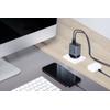 Ładowarka sieciowa do telefonu Forcell F-Energy GaN III 2 x USB C + USB A QC4.0 3,45A PD 70W SAM SFC2.0 z wyświetlaczem LCD VT-37 szara