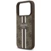 GUESS futerał do IPHONE 17 Pro kompatybilny z MagSafe GUHMP17LP4RPSW (4G Printed Stripes) brązowy