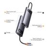 BASEUS adapter HUB 4w1 WKWG070113/BS-OH067 0,17 m  szary