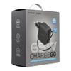 Ładowarka sieciowa X-ONE ChargeGo GaN 65W ze zwijanym kablem USB C i portem typ C - czarna