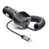 Ładowarka samochodowa Forcell F-Energy Carbon USB A QC3.0 PD 3A 38W z kablem USB C CC50-1AC czarna