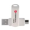 Pendrive 128GB USB 3.2 Gen 1 (USB A / USB C) Forcell F-Data Metal Duo srebrny