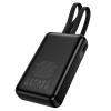 Powerbank 10000 mAh QC PD 22,5W z wbudowanymi kablami USB C + Lightning Hoco J162 czarny