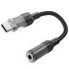 Adapter AUX USB C do Jack 3,5 mm Hoco 0,15 m LS37 transparentny czarny