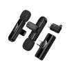 Mikrofon bezprzewodowy podwójny Lightning / USB C Hoco L20A czarny