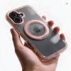Etui na iPhone 15 Frame Circle Stand zgodne z MagSafe złote