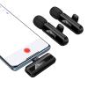 Mikrofon bezprzewodowy podwójny Lightning / USB C Hoco L20A czarny