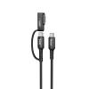 Kabel 2w1 USB C do USB C / Mag3 Hoco 240W 1,8 m U142 czarny