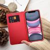 Etui z klapką na Samsung A35 5G Luna Book Carbon czerwone