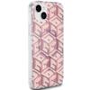 GUESS futerał do IPHONE 15 kompatybilny z MagSafe GUHMP15SHGCUSTGP (IML GCUBE) różowy