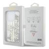 GUESS futerał do IPHONE 15 Pro GUHCP15LLFCSEGT (Liquid Glitter Gold Stripes) transparentny