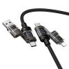 Kabel 4w1 USB A/C do USB C/Lightning Hoco 240W 1,2 m U151 czarny