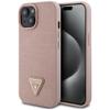 GUESS futerał do IPHONE 13 / 14 / 15 GUHCP15SPCRTHCP (Croco Triangle Metal Logo) różowy