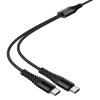 Kabel 2w1 USB C do USB C+C Hoco 1 m X123 czarny