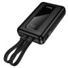 Powerbank 10000 mAh QC PD 22,5W z wbudowanymi kablami USB C + Lightning Hoco J162 czarny