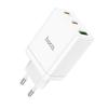 Ładowarka sieciowa do telefonu Hoco 2 x USB C + USB A QC3.0 PD 3A 35W N33 biała