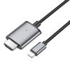 Kabel Lightning do HDMI Hoco 1080p 2 m UA27 stalowy szary