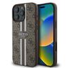 GUESS futerał do IPHONE 16 Pro kompatybilny z MagSafe GUHMP16LP4RPSW (4G Printed Stripes) brązowy