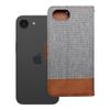 Etui z klapką na iPhone 16e (SE 4 2025) Jeans Book szare