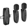 Mikrofon krawatowy bezprzewodowy Lightning / USB C Hoco 2 szt L15 czarny