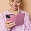 Etui z klapką na Samsung S23 FE Dual Pocket Book jasnoróżowe