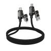 Kabel 4w1 USB A/C do USB C/Lightning Hoco 240W 1,2 m U151 czarny