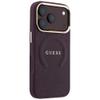 GUESS futerał do IPHONE 18 Pro/17 Pro kompatybilny z MagSafe (Saffiano Peony Ring) burgundowy