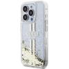 GUESS futerał do IPHONE 15 Pro Max GUHCP15XLFCSEGT (Liquid Glitter Gold Stripes) transparentny