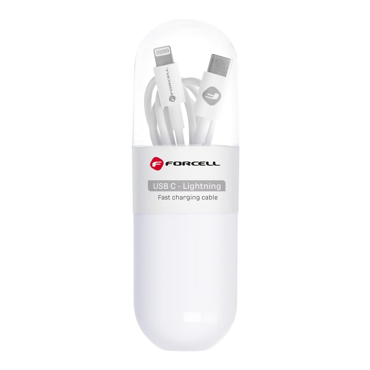 Kabel USB C do Lightning Forcell F-Energy PD 27W Tuba 1 m C291 biały