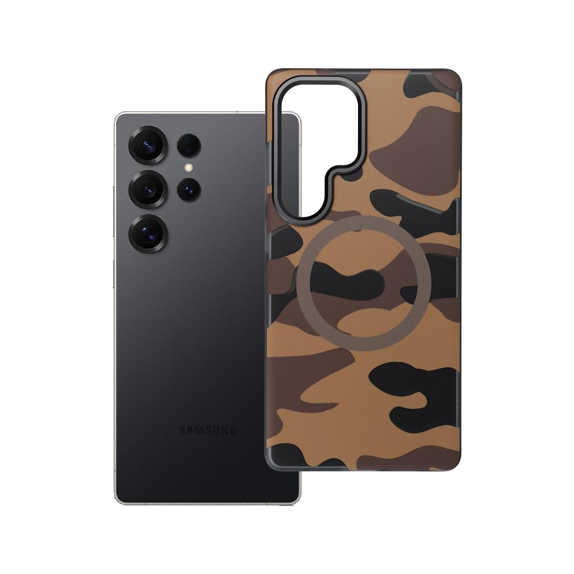 Etui na Samsung S25 ULTRA Forcell F-Protect Levels Dual Layer 4D technology zgodny z MagSafe Military Drop-Test desert camo