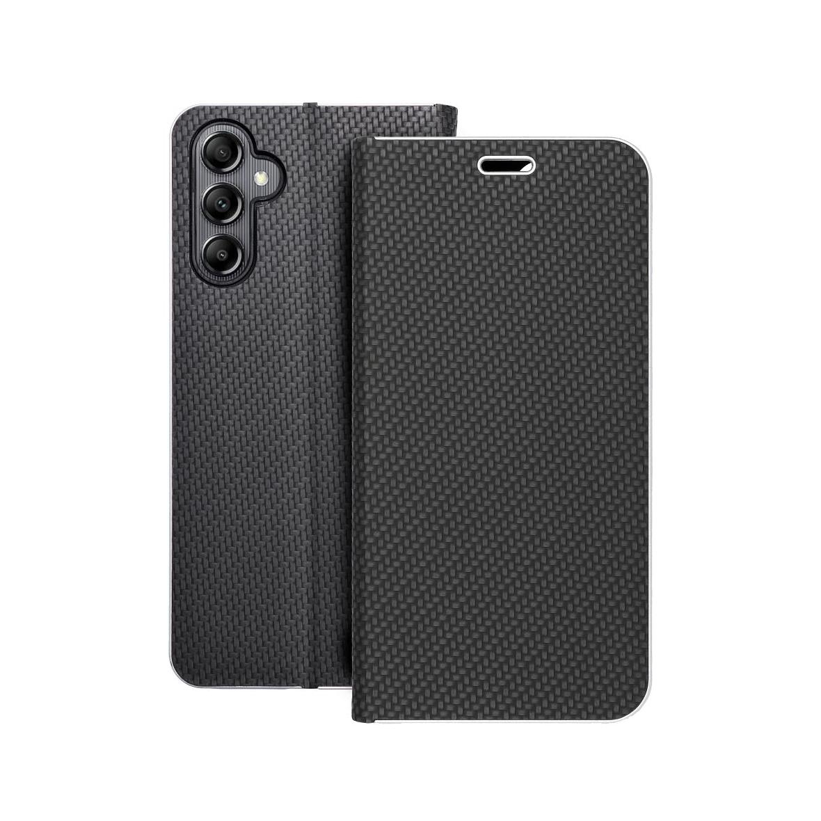 Etui z klapką na Samsung A14 4G / A14 5G Luna Book Carbon czarne