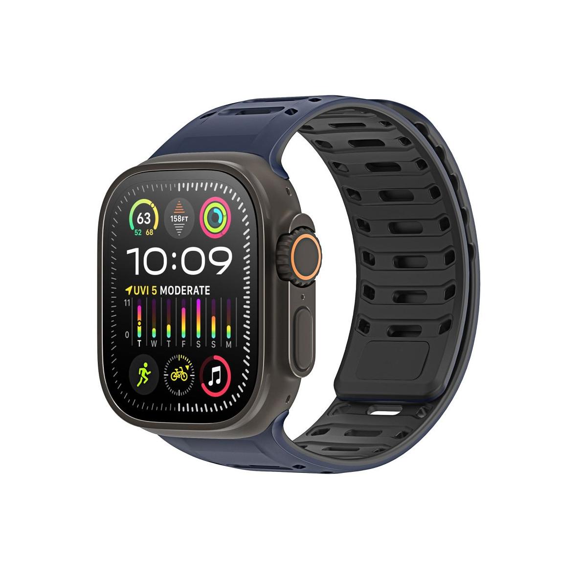 DUX DUCIS pasek CS magnetyczny silikonowy do Apple Watch 42/44/45/46/49 mm granatowo czarny