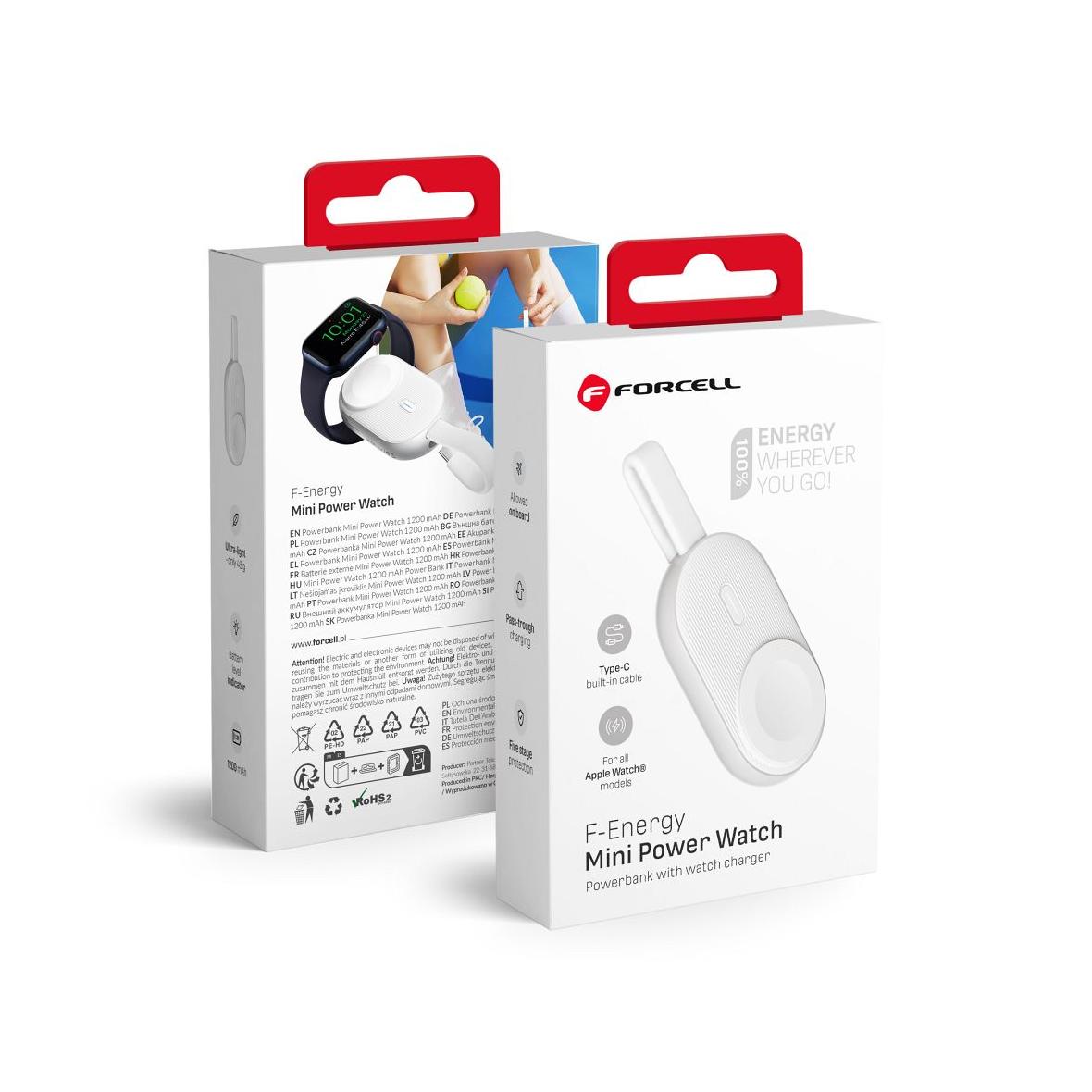 Powerbank do Apple Watch Forcell F-Energy Mini Power Watch 1A 2,5W 1200 mAh biały